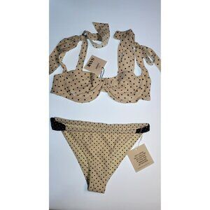 SAME LOS ANGELES 2 PC BIKINY WOMENS The Lady Bra And Rucched Bottom High Weist L